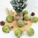 3.15 Inch Velvet Christmas Tree Ornaments12 Pcs Christmas Balls Bulk Set with Golden Hand-Painted PatternPlastic Shatterproof Xmas Hanging Ornaments Decorations for Tree Garland(Olive Green)