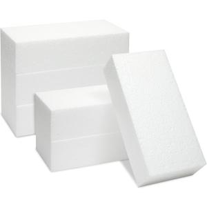 Juvale Flower Foam Craft Blocks - White 6-Pack, 8 x 4 x 2 in - Blocks for Flower Arrangements, Packing Foam and DIY Craft Supply