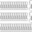 Swivel Snap Hooks Premium Metal Lobster Claw Trigger Clasps for Lanyard Keychain Rings Bag Purse Tag Jewelry Making DIY Crafts (Length: 1.26inch(32mm) Inside width: 0.39inch(10mm) 50pcs Silver)