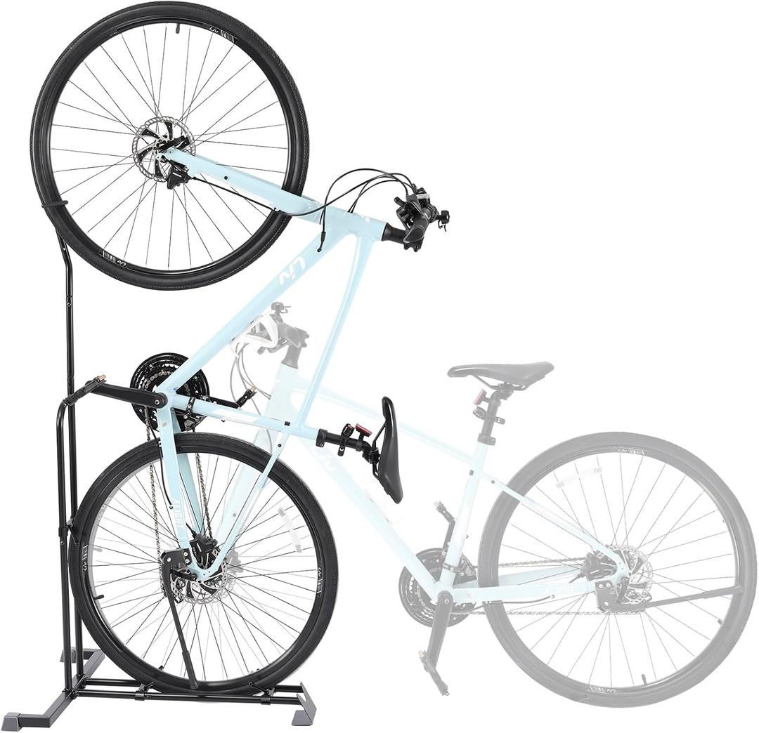 YueTong Vertical Bike Stand, 2 Bike Rack Garage, Upright and Horizontal, Indoor Bicycle Storage for Floor.