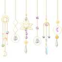 ilclviz Suncatcher Crystal Hanging Sun Catcher Prism with Chain Pendant Ornament Crystal Balls for Window