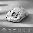 MAMBASNAKE Attack Shark X3 Wireless Gaming Mouse, 49g Ultralight, PixArt PAW3395 26000 DPI, Bluetooth/2.4Ghz /Wired Tri-Mode, 200Hrs Rechargeable Battery, Kailh GM8.0 Switch for PC/MAC/Win-White&Tape