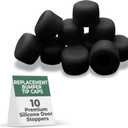 Renovators Supply Manufacturing Rubber Door Stopper Tip 5/8 in. Black Premium Rubber Door Stopper Tips 10 Replacement Caps