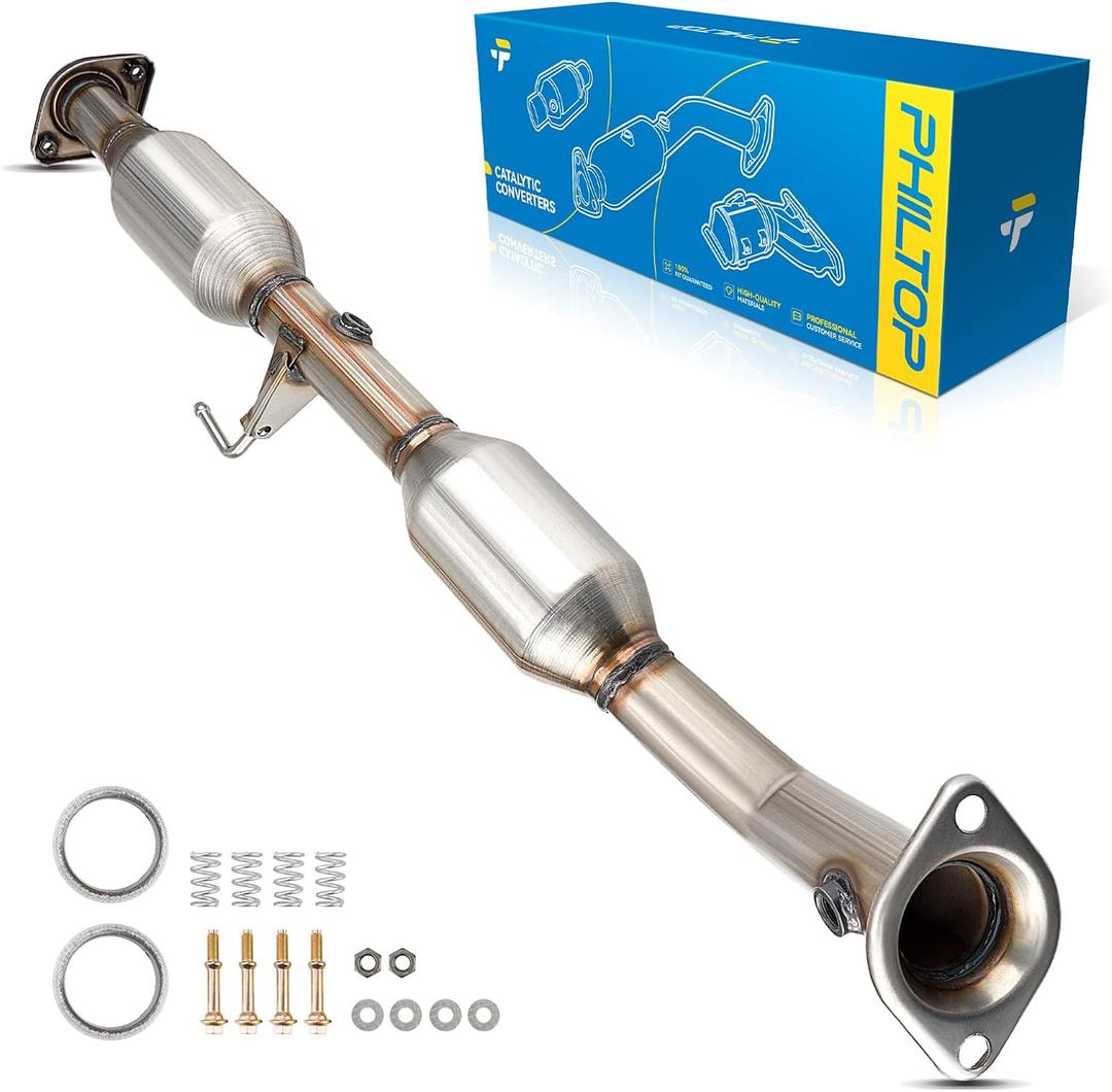 PHILTOP High Flow Catalytic Converter Kit Direct-Fit Compatible with Toyota 2005-2016 Tacoma 2.7L, OE# 54702, 174100C100, 24487, 645803, 49703, with O2 Port, EPA Compliant