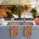 XCHI Fall Rustic Maple Leaves Dish Towels 18x26 Inch Autumn Hand Kitchen Towels Dishcloth Home Decorations Set of 2