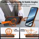 for Google Pixel 10 Case/Pixel 10 Pro Case with 360 Spin Magnetic Stand-Finger Strap, [Fit for MagSafe][16FT Mil-Grade Protection] Ring Holder Kickstand Translucent Matte Phone Case (Orange)