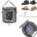 Yopay 2 Pack Hat Storage Boxes for Women, Oversized Round Travel Hat Container with Dust Proof Lid Window, Foldable Stuffed Toys Clothes Brim Hats Storage Organizer Bag Bin, Adjustable Shoulder Strap
