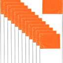 30 Pack Orange 15 x 2.5 x 3.5 Inch Rectangular PVC Marking Flags for Lawn, Yard, Landscape, Survey, Construction, Landscaping, Gardening