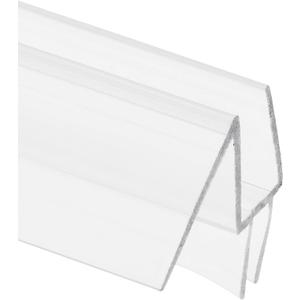 Prime-Line M 6256 Frameless Shower Door Bottom Seal for 1/4 in. Thick Glass Doors, Dual Flap and 45 Degree Drip Guard, 36 in., Clear Vinyl (Single Pack)