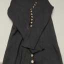 Capuffy Women's Button Down Sweater Maxi Dress Long Sleeve Open Front Long Cardigan Dress V Neck Fall Knit Bodycon Dresses 88 (Black, Small)