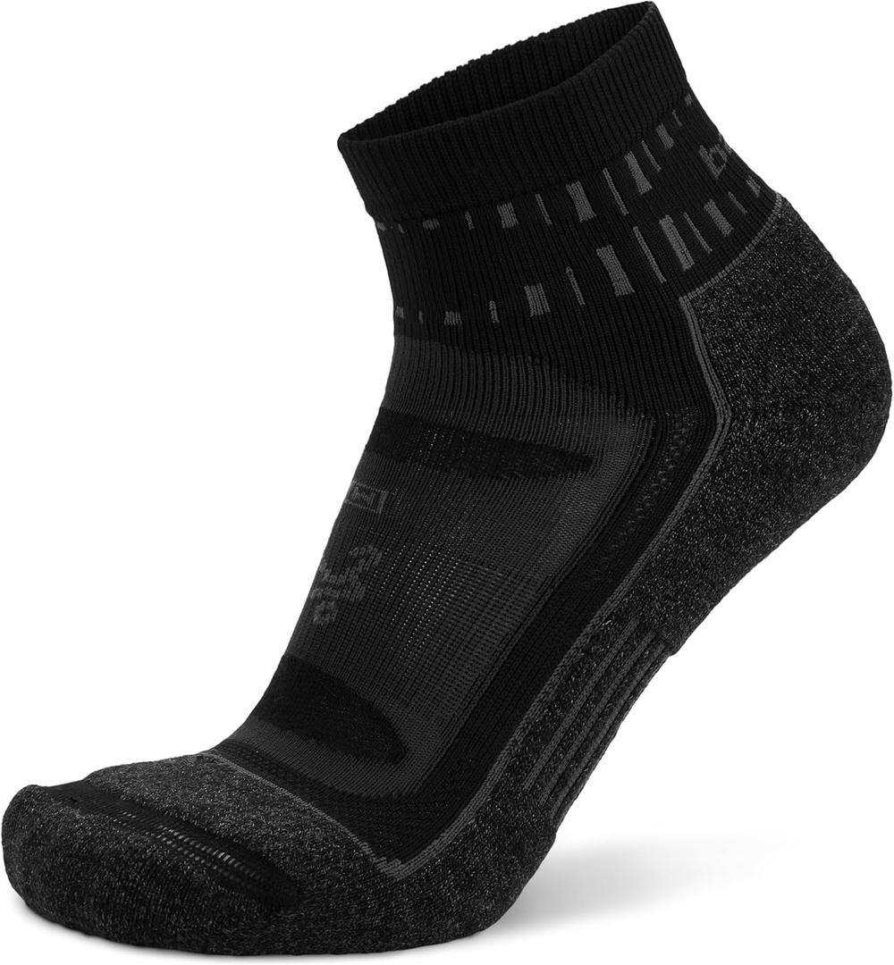 Balega Blister Resist Performance Quarter Athletic Running Socks for Men and Women (1 Pair) (Large, Black)