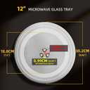 12" Microwave Replacement Turntables, Microwave Glass Plate Compatible with Replacement Part of W11367904/ W10337247/ AP6892124/ W11335034/ WPW10337247 etc Dishwasher Safe
