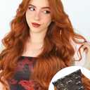 ALXNAN Clip in Hair Extension6PCS Beach Blonde Long Wavy Hair Extension 20 Inch Thick Soft Synthetic Hair Double Weft Hairpieces for Women