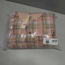 Dokotoo Winter Coats for Women Button Down Plaid Flannel Shirts Warm Sherpa Fleece Jacket Size Small, Pink