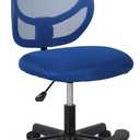 Amazon Basics Kids Adjustable Mesh Low-Back Swivel Study Desk Chair with Footrest, Blue