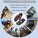 Motorcycle Gloves for ATV MTB Cycling Hiking,Carbon Fiber Shell Protection,Motocross Goatskin Leather Glove for Dirt Bike Motorbike Racing (Large, Black-Red)