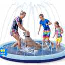 COMMOUDS Splash Pad for Kids and Dogs, Non-Slip Sprinkler Pad Thicken Pool Summer Outdoor Water Toys, Backyard Fountain Play Mat for Baby Toddlers Boys Girls Pet(77Inch)
