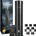 Waterless Scent Diffuser Starter Kit - 1000 Sq Ft Coverage, Hotel Scent Diffuser, Essential Oil Diffuser Large Room, Included 5 Scent Oils, Remote Control, Black, 11.30In