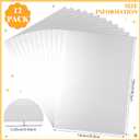 Jingmore 12 Pcs Half Sheet Rectangle Cake Drum Board Greaseproof Rectangle Cake Boards 1/4 Inch Thick Foil Corrugated Plate Drum Base for Desserts Display(14 x 19 Inch,White)