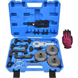 21PCS Camshaft Timing Tool Kit, Compatible with Audi VW EA837 2.0T 2.4 2.5 2.8 3.0T 3.2T 4.2 5.2 Engine, T40133 T40070 T40079 T40269 T40297 T10172 T3242 T40069 T40058 T40071 T10355 M14
