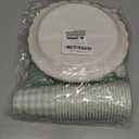 175 Pcs Sage Scalloped Gingham Party Supplies for 25 Guests, Sage and White Checkered Paper Plates, Cups and Napkins Sets for Baby & Bridal Shower, Wedding, Birthday Party, Outdoor Picnic