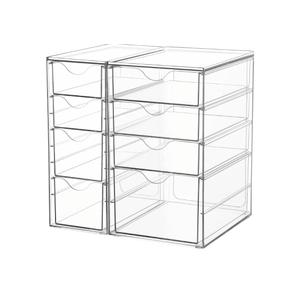 Vtopmart Acrylic Organizer with 8 Drawers, Desk Organizers and Accessories, Clear Makeup Organization, Dustproof Storage Drawers for Office Art Craft Supplies