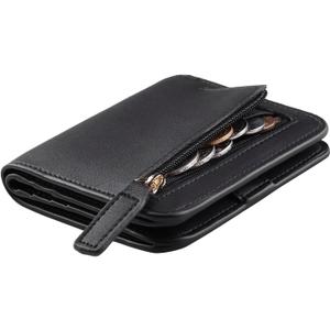 Toughergun Womens Small Slim Leather Wallet with RFID Protection, Compact Bifold Mini Purse with Clear ID Window