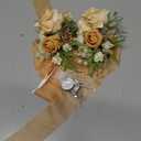 Ling's moment 2pcs Prom Wrist/Shoulder Corsage Artificial Flower, Girl/Mother Homecoming/Wedding Corsage Wristlet Décor, etc. Yellow Orange Peach