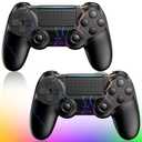 GLOWANT 2 Pack Wireless Controller Compatible with PS4/Pro/Slim,Rechargeable Controller with Dual Vibration, Ergonomic Grip, Compatible with playstation 4- Black