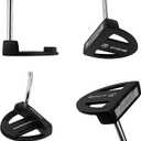 Mile High Life Golf Putter Right-Handed Matte Black with Aim Line & Grip, 35 inches, 3 degrees