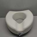 Medline 5" Raised Toilet Seat with Lock, No Arms, White, 400 lb Capacity - Easy Installation - Elderly & Disabled Bathroom Aid