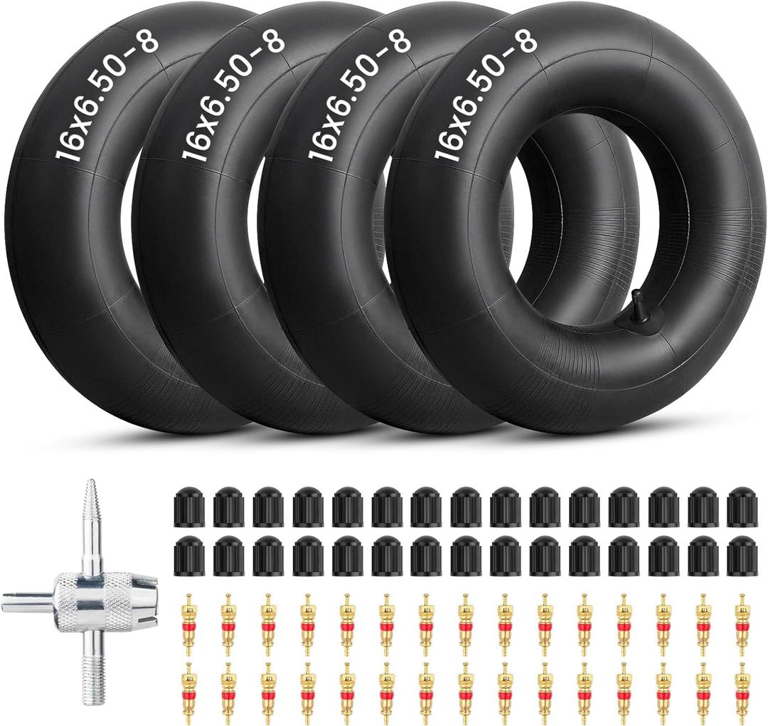 16x6.50-8 Inner Tube, 16x7.50-8 Tire tube 16x6.5x8 Tube with for Lawn Mower,Lawn Tractor,Garden Tractor,Riding Mowers,Motorcycles,Golf Carts,Farm Equipment TR-13 Straight Valve Stem 4 Pack