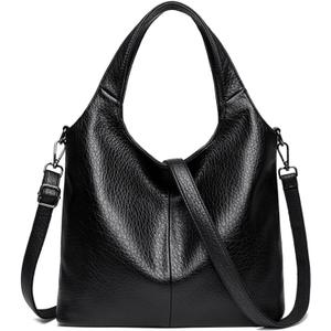 Hobo Purses and Handbags for Women Large Crossbody Bags PU Leather Tote Bag Shoulder Bag Satchel Bag (Black)
