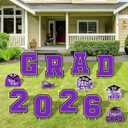 Purple Themed Graduation Decorations 2026- Graduation Yard Signs Class of 2026,Congratulate Graduation yard signs - Graduation Party Supplies for High School & Graduation Party Decorations