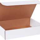 BOX USA BML17114 Literature Mailers, 17 1/4" x 11 1/4" x 4", White (Pack of 25)
