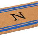 Calloway Mills 152972436N Blue Border 24" x 36" Monogram Doormat (Letter N)