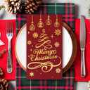 Whaline Merry Christmas Guest Paper Napkin Red Gold Foil 3 Ply Disposable Napkin Xmas Tree Dinner Hand Napkin Towel for Winter Party Supplies Table Decor, 80Pcs