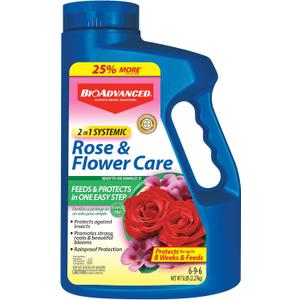 BioAdvanced 701100A 2 In 1 Rose Fertilizer and Flower Care Systemic Granules II Insect Killer, 5-Pound