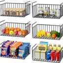 SUFAUY 6-Pack Under Shelf Basket Storage, Wire Shelves for Storage and Organization, Under Cabinet Paper Plate Dispenser Organizer Holds up to 22lbs for Pantry Closet, 10.6d x 16" w, Black