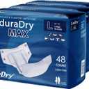 LivDry EnduraDry Max Adult Diapers with Tabs, Up to 12-Hours, Super Absorbent Incontinence Underwear, Leak Protection Briefs, Large, 48-Pack