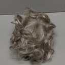 HAPPY&CC Toupee for Man Thin Skin PU Men's Hairpiece European Virgin Human Hair Replacement System Pieces Male Hair Prosthesis Unit for Men with 80% Synthetic Gray 10x8inch