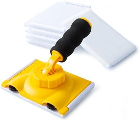 VOOMEY Paint Edger, 360° Rotation Handle Paint Edger Trimmer with 5pcs Replace Pads, Corner Walls & Ceilings Pad Painter, Edge Painting Tool for Wall Paint Pad Applicator