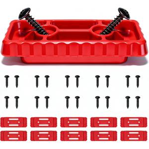 10Pack Feet Mounting System, Mounting Feet Compatible with Milwaukee Packout System, Heavy Duty ABS Brackets for Tool Box & Workshop Organisation (Red)