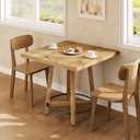 LITTLE TREE 31.5 Inch Modern Dining Table, Square Kitchen Table for Small Space, Perfect for 2-4 People, Mid-Century Modern Style for Kitchen & Dining Room, Brown & Black