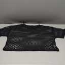 Women's Mesh Top Fishnet T Shirts Sheer Loose Short Sleeve See Through Crop Tops, Size M