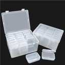 Multi-Size Clear Plastic Boxes - 38 Pcs For beads organization, nail art tools, diamond painting, artwork, building blocks and small items like jewelry boxes, DIY projects home organization Stackable