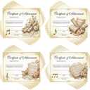 100 Pcs End of Year Award Certificates Certificate of Achievement 4 Design of Recognition for Students School Graduation Ceremony Certificate Achievement Awards(Music)
