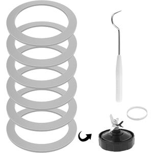 6 Pcs Blender Sealing Gasket with Tool, O-Ring Rubber Seal Blender Replacement Parts Accessories Compatible with Os*terizer and Os*ter Blender Models