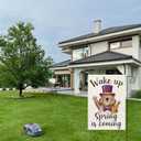 Wake Up Spring Is Coming Groundhog Day Garden Flag 12x18 Inch Double Sided Outside Spring Punxsutawney Phil Yard Outdoor Decorations