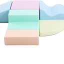 IGLU Soft Play Explorer Set with Wedge Shape for Climbing and Crawling Toddlers Age 1-3 in Pastel Color 6 Shape Foam Blocks